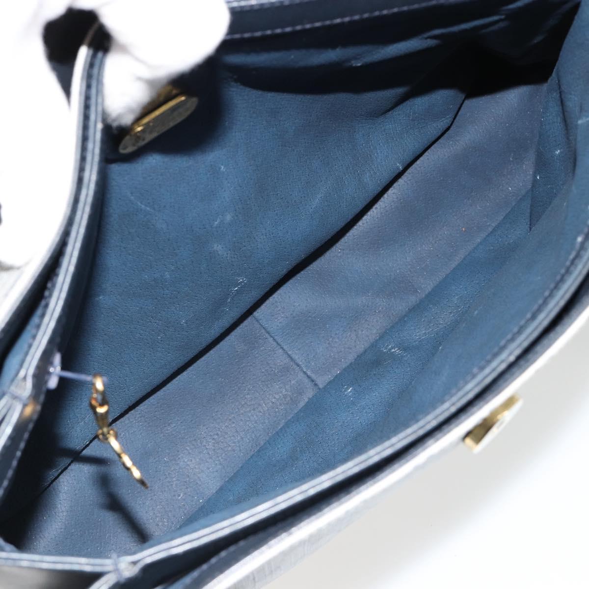 GUCCI Micro GG Supreme Hand Bag PVC Navy Gold 000 46 4857 Auth ki6678A