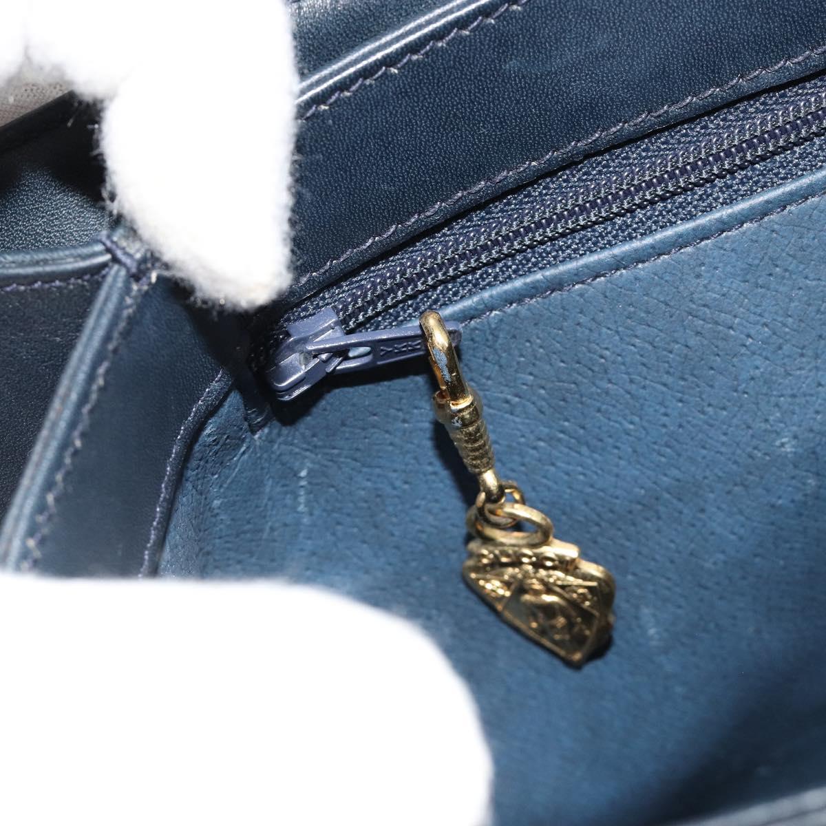 GUCCI Micro GG Supreme Hand Bag PVC Navy Gold 000 46 4857 Auth ki6678A