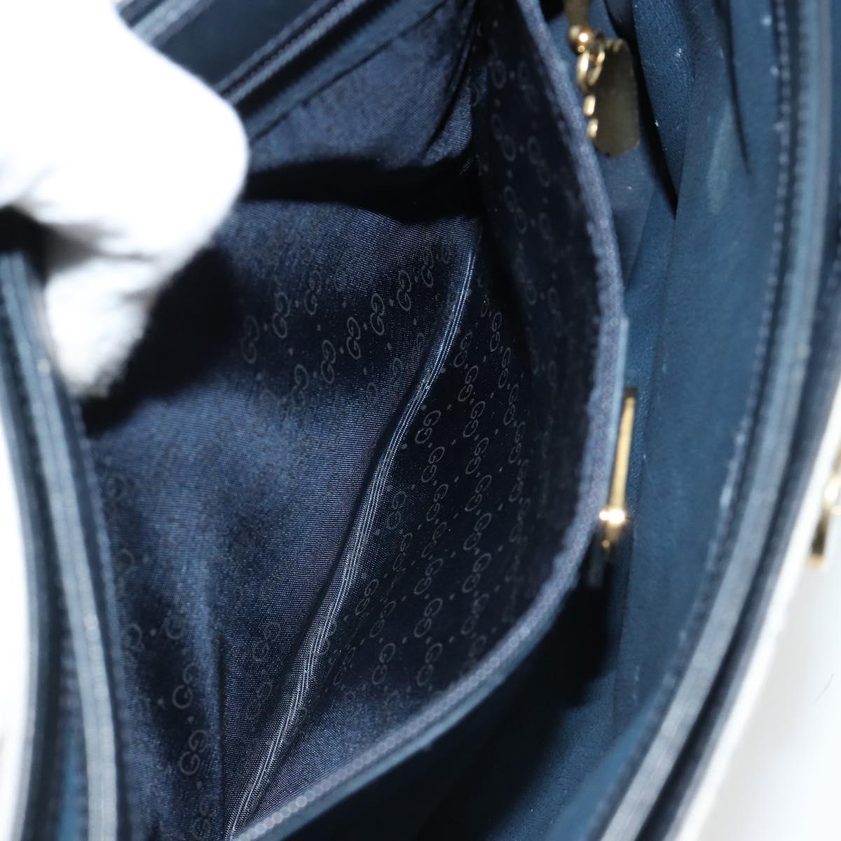 GUCCI Micro GG Supreme Hand Bag PVC Navy Gold 000 46 4857 Auth ki6678A