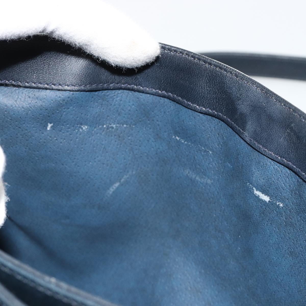 GUCCI Micro GG Supreme Hand Bag PVC Navy Gold 000 46 4857 Auth ki6678A
