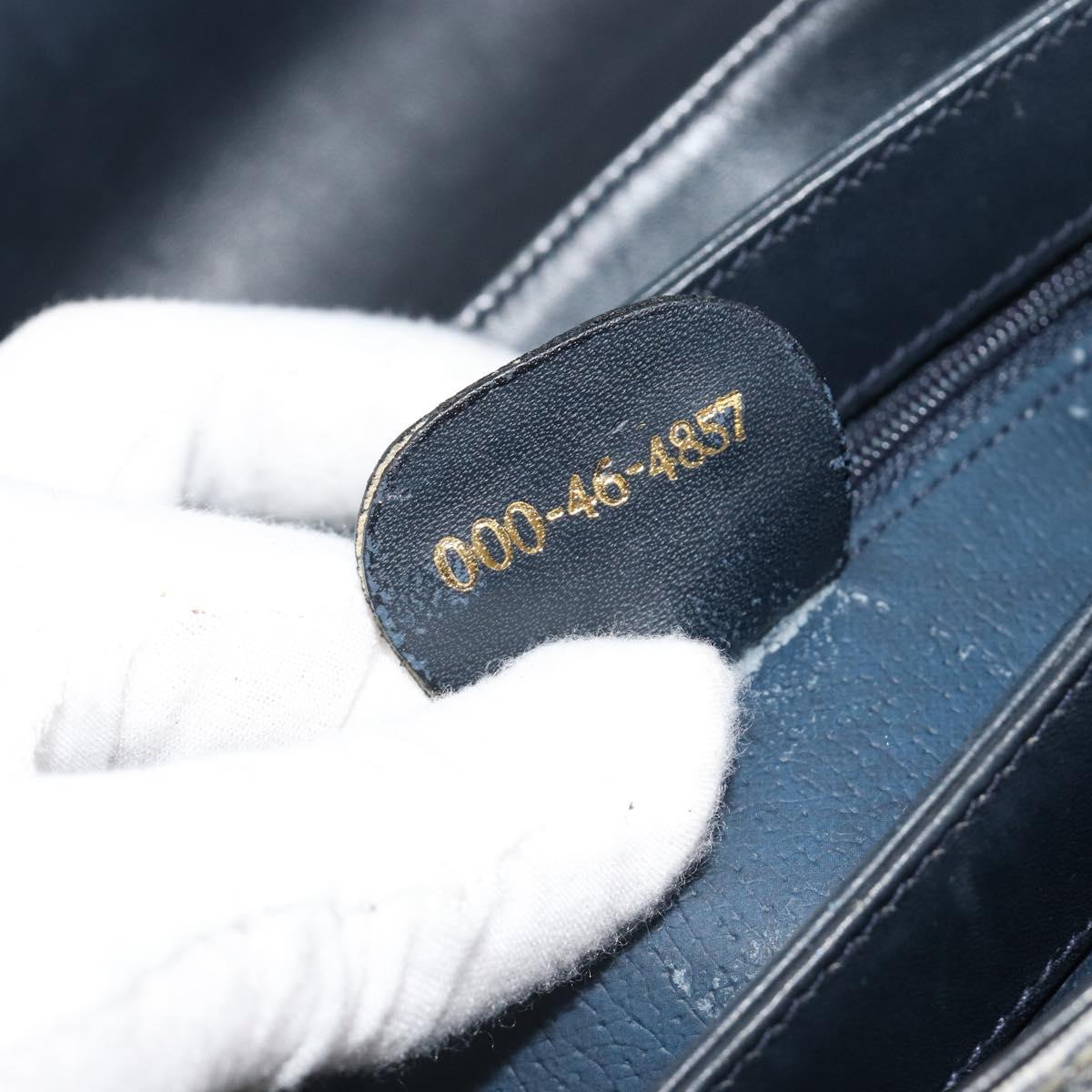 GUCCI Micro GG Supreme Hand Bag PVC Navy Gold 000 46 4857 Auth ki6678A