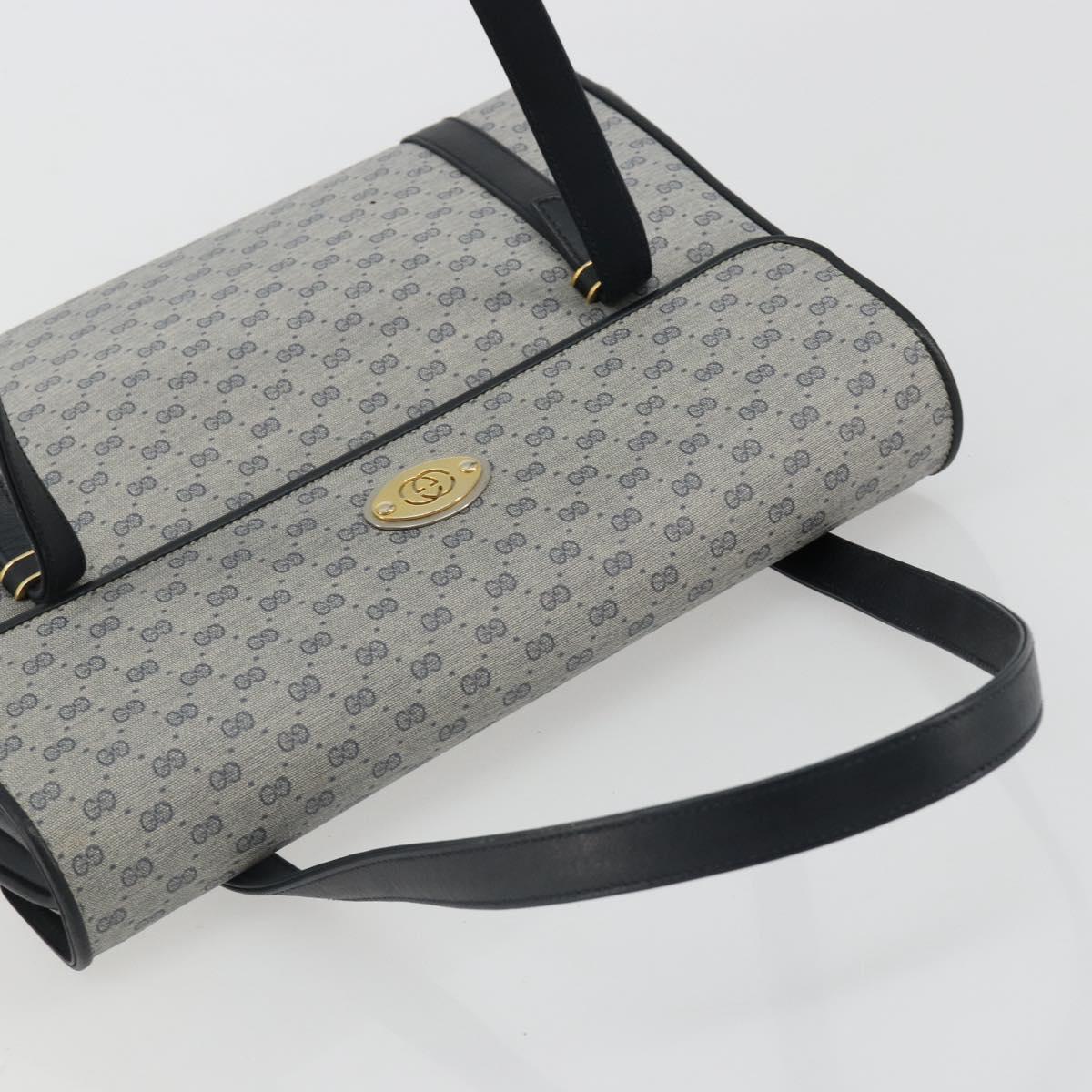 GUCCI Micro GG Supreme Hand Bag PVC Navy Gold 000 46 4857 Auth ki6678A