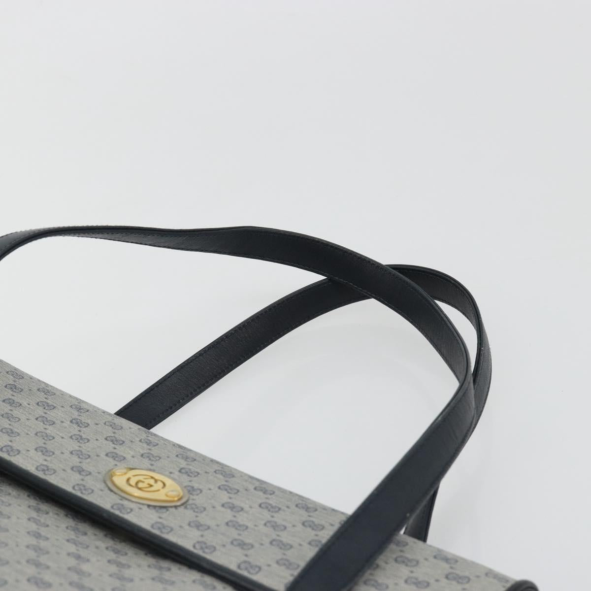 GUCCI Micro GG Supreme Hand Bag PVC Navy Gold 000 46 4857 Auth ki6678A