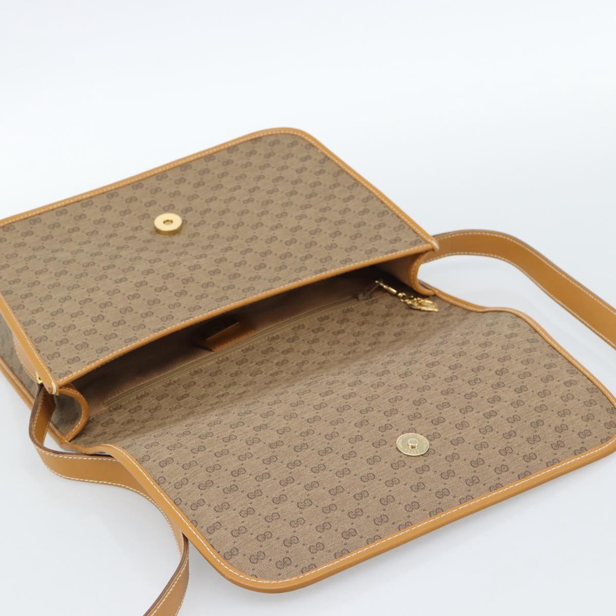 GUCCI Micro GG Supreme Shoulder Bag PVC Beige Gold 001 104 0915 Auth ki6679A