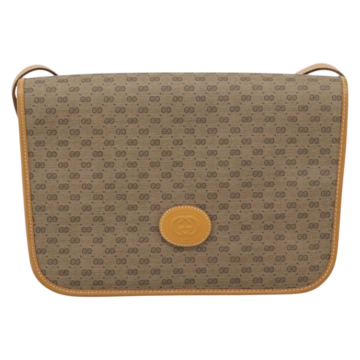 GUCCI Micro GG Supreme Shoulder Bag PVC Beige Gold 001 104 0915 Auth ki6679A