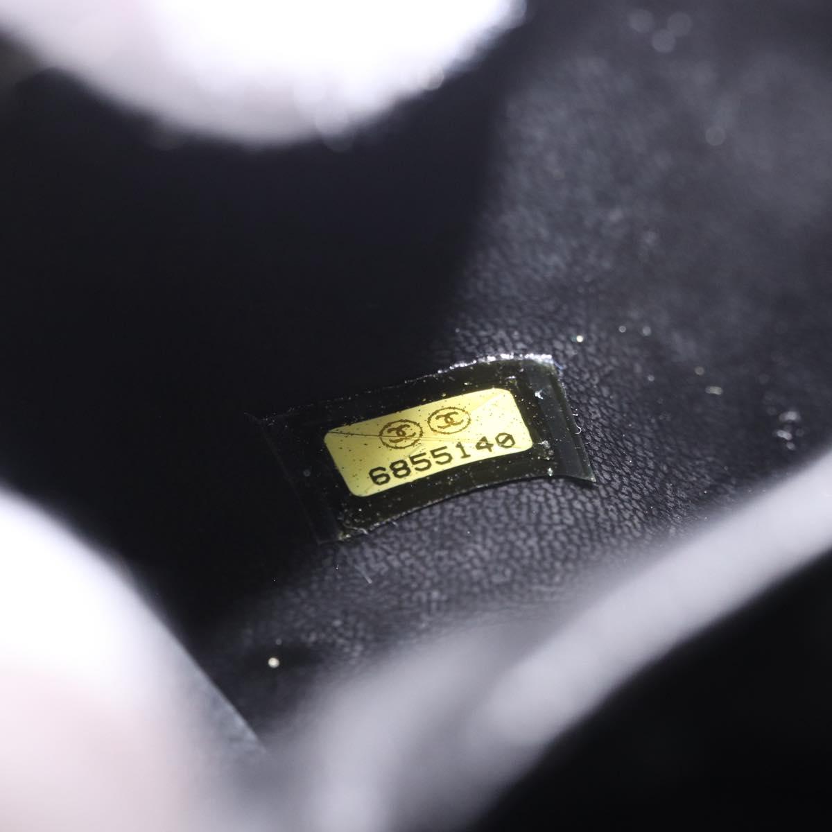 CHANEL COCO Mark Vanity Hand Bag Caviar Skin Black Gold CC Auth ki6681M