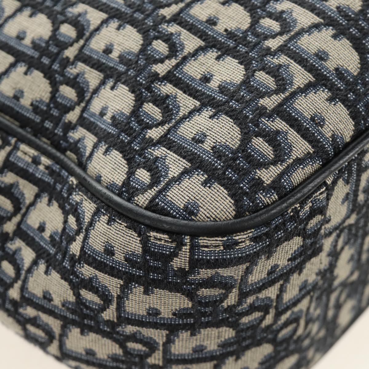 Christian Dior Trotter Canvas Hand Bag 2way Navy Silver Auth ki6683SAM