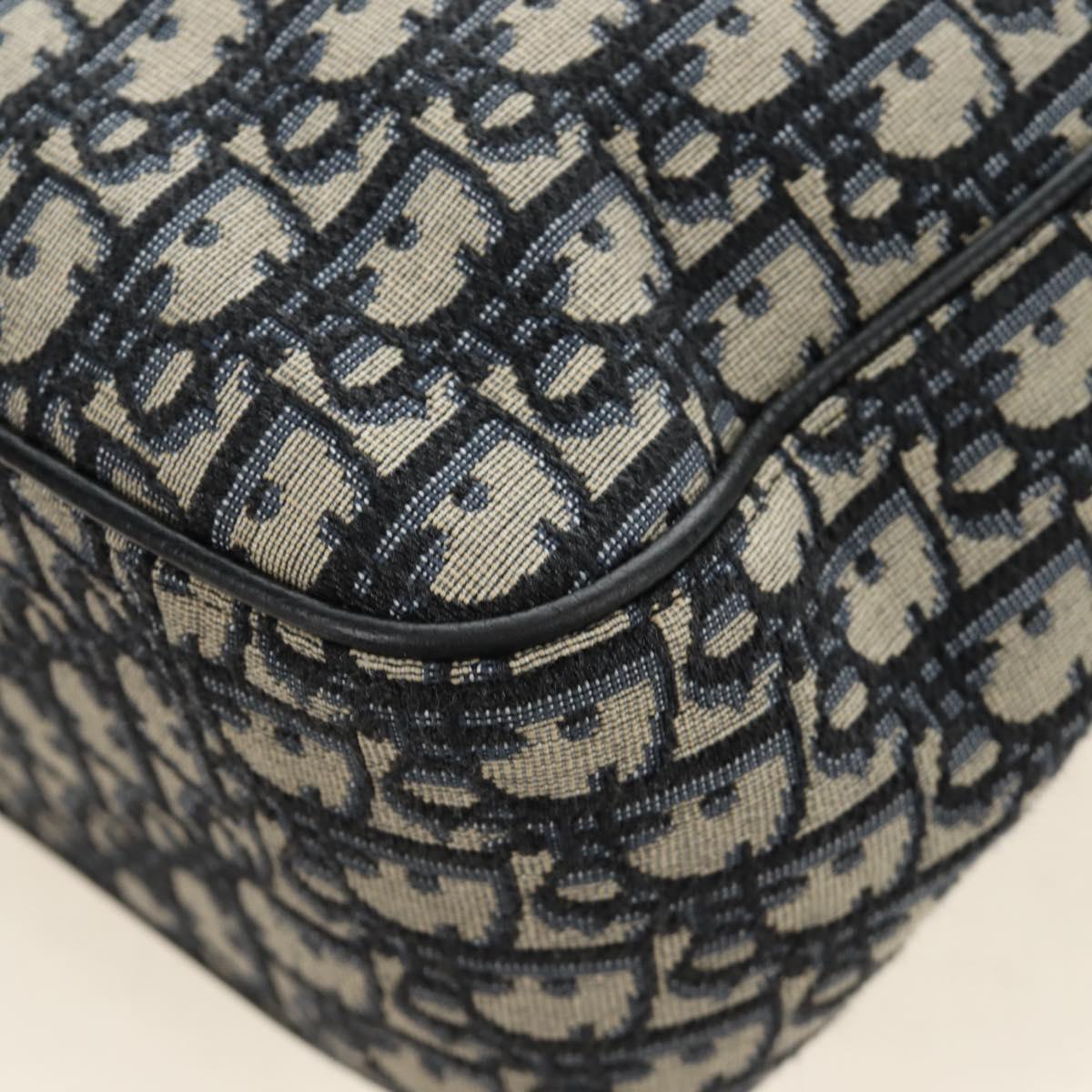 Christian Dior Trotter Canvas Hand Bag 2way Navy Silver Auth ki6683SAM