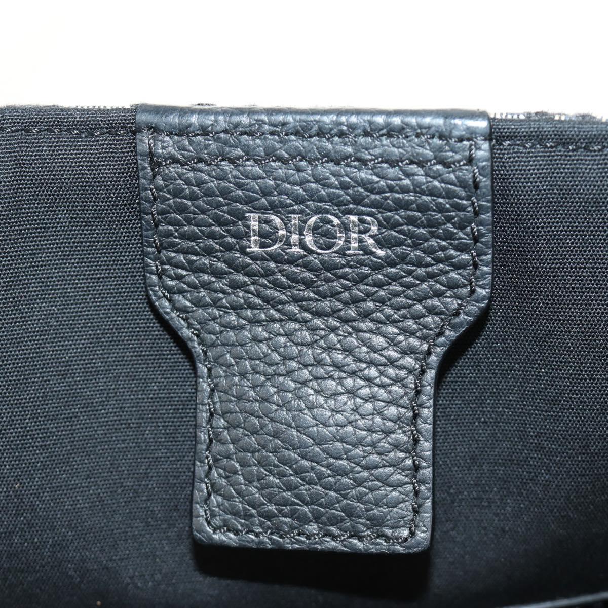 Christian Dior Trotter Canvas Hand Bag 2way Navy Silver Auth ki6683SAM