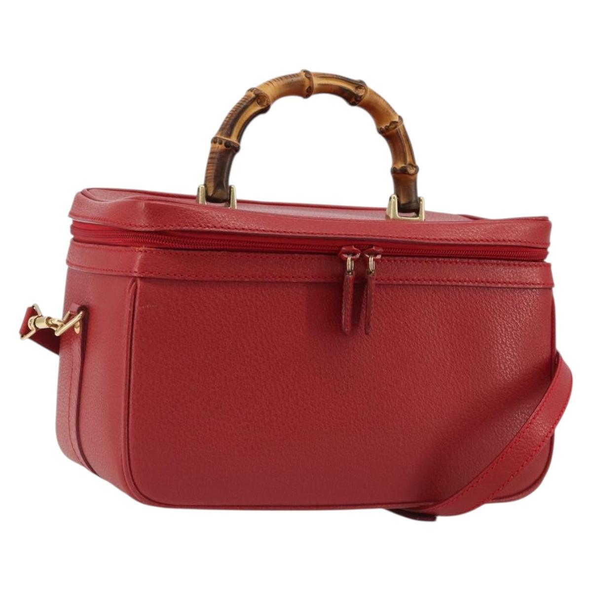 Miu Miu Matelasse Vanity Shoulder Bag Leather 2way Red Gold Auth ki6687A
