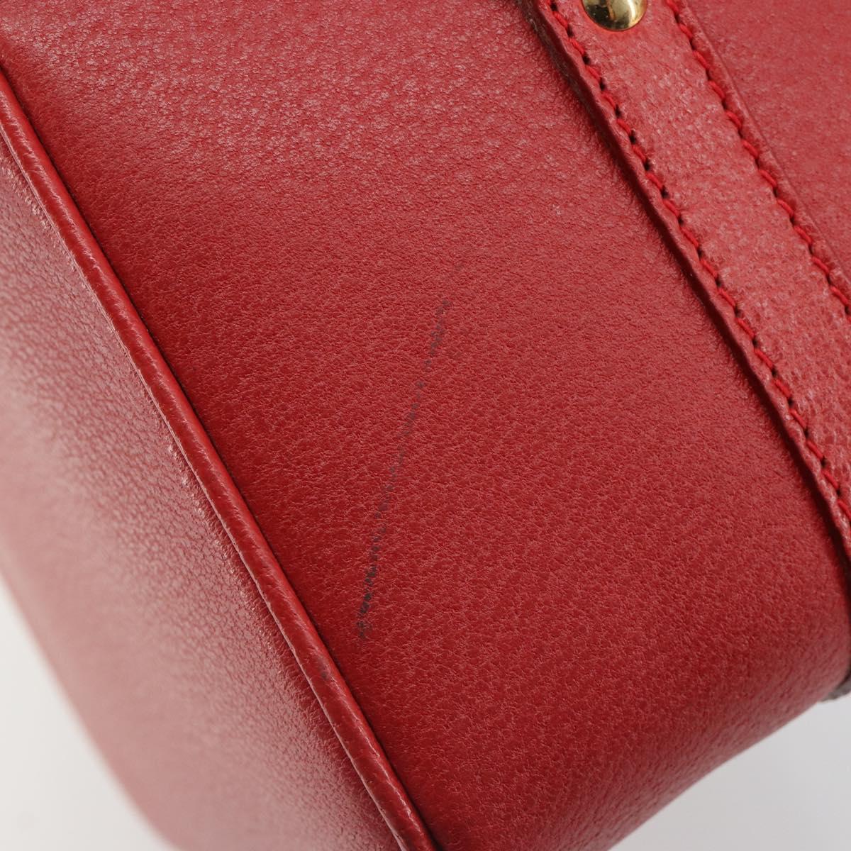 Miu Miu Matelasse Vanity Shoulder Bag Leather 2way Red Gold Auth ki6687A