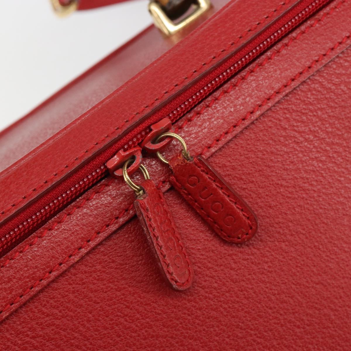 Miu Miu Matelasse Vanity Shoulder Bag Leather 2way Red Gold Auth ki6687A
