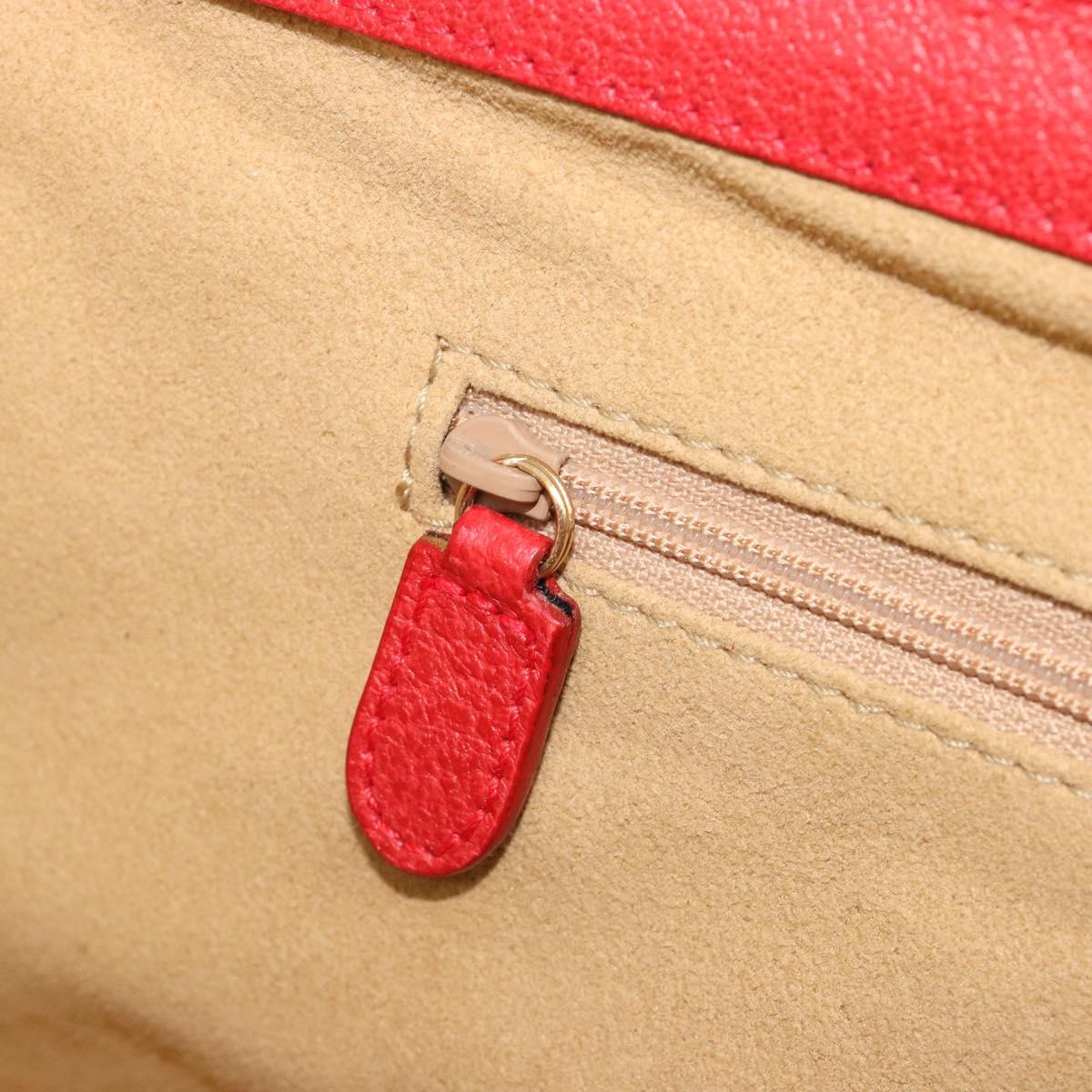 Miu Miu Matelasse Vanity Shoulder Bag Leather 2way Red Gold Auth ki6687A