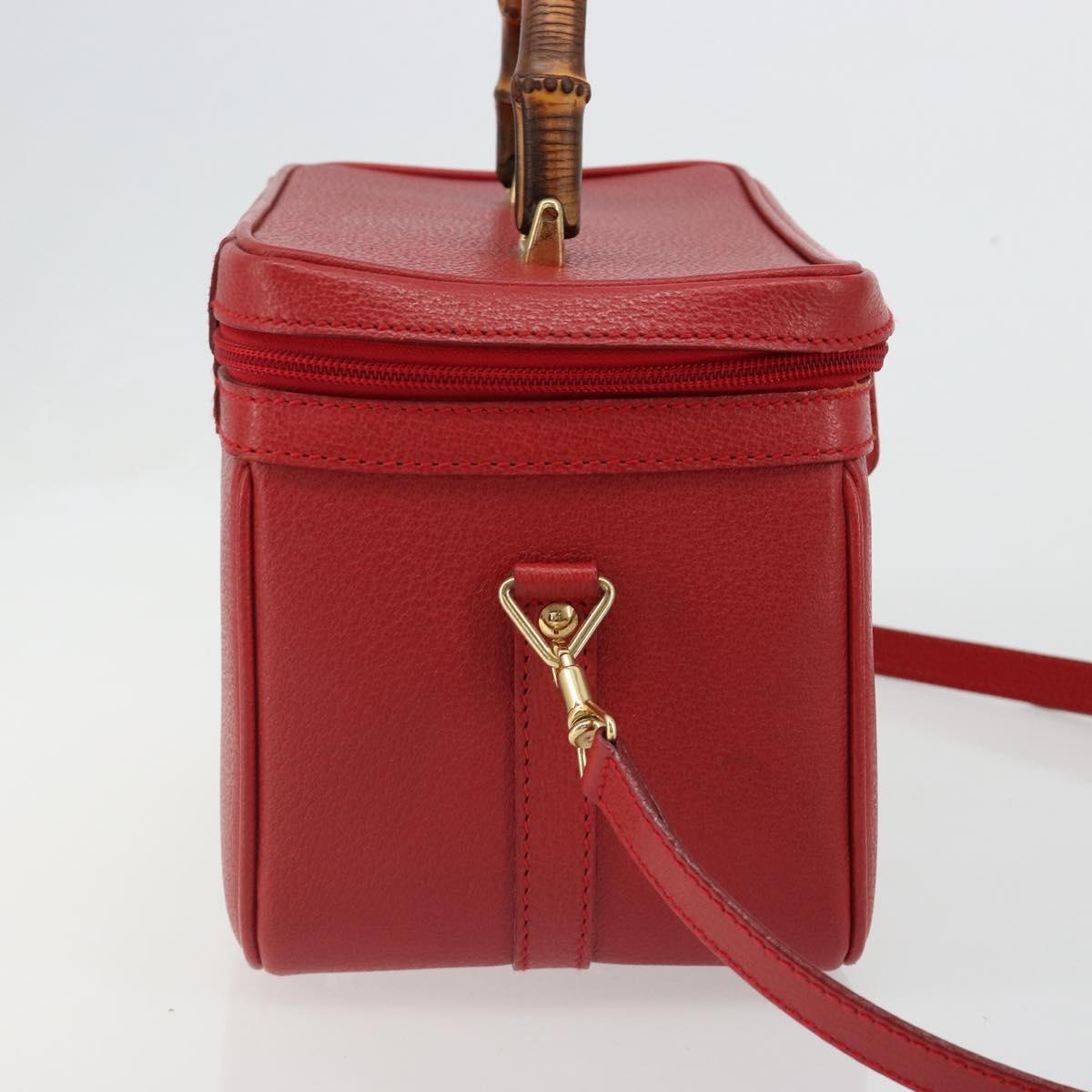 Miu Miu Matelasse Vanity Shoulder Bag Leather 2way Red Gold Auth ki6687A