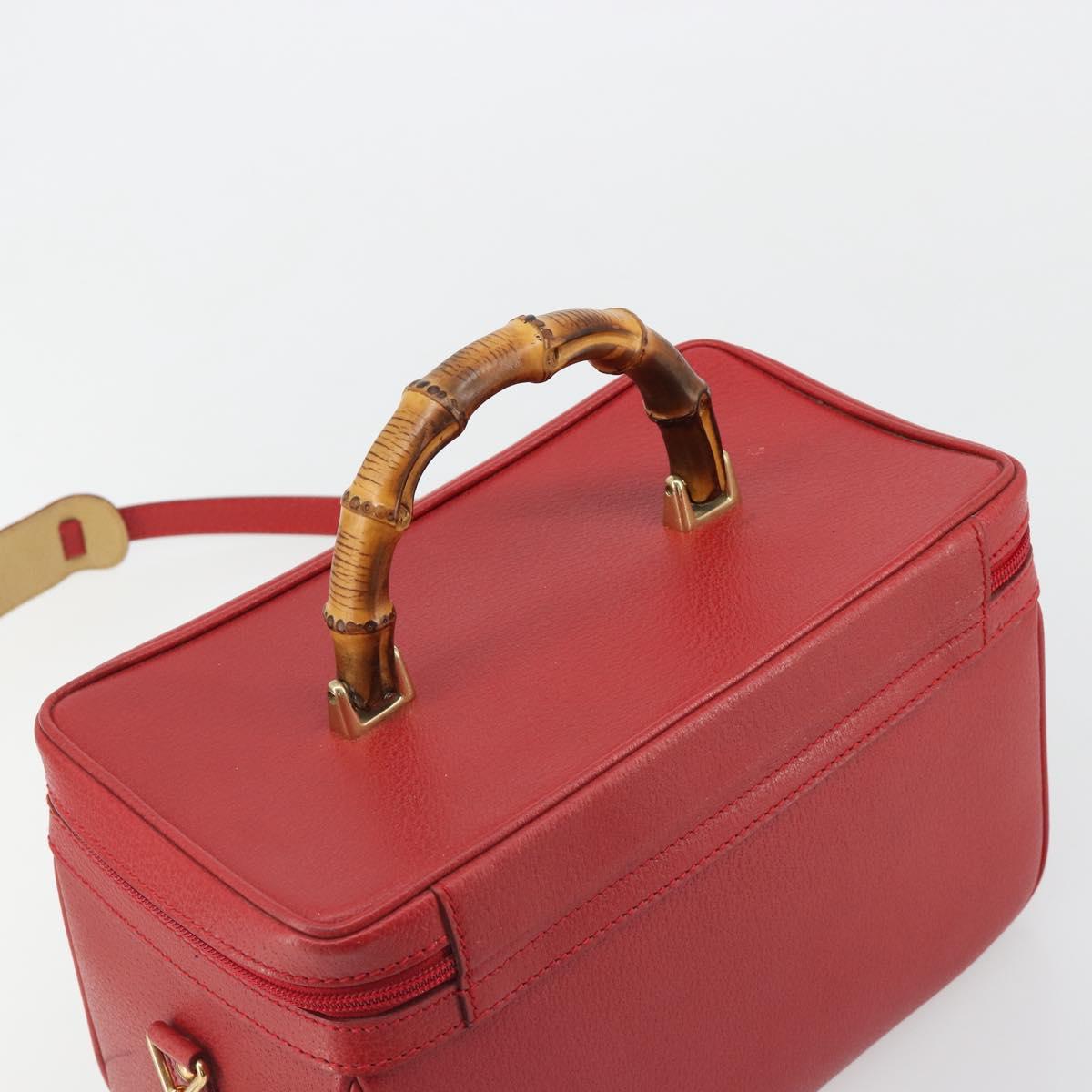 Miu Miu Matelasse Vanity Shoulder Bag Leather 2way Red Gold Auth ki6687A