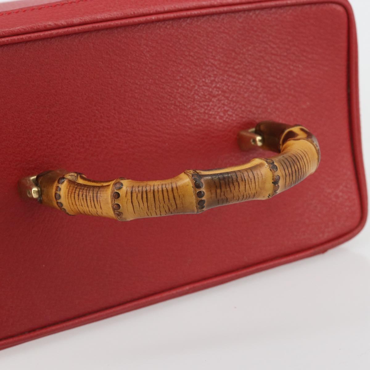 Miu Miu Matelasse Vanity Shoulder Bag Leather 2way Red Gold Auth ki6687A