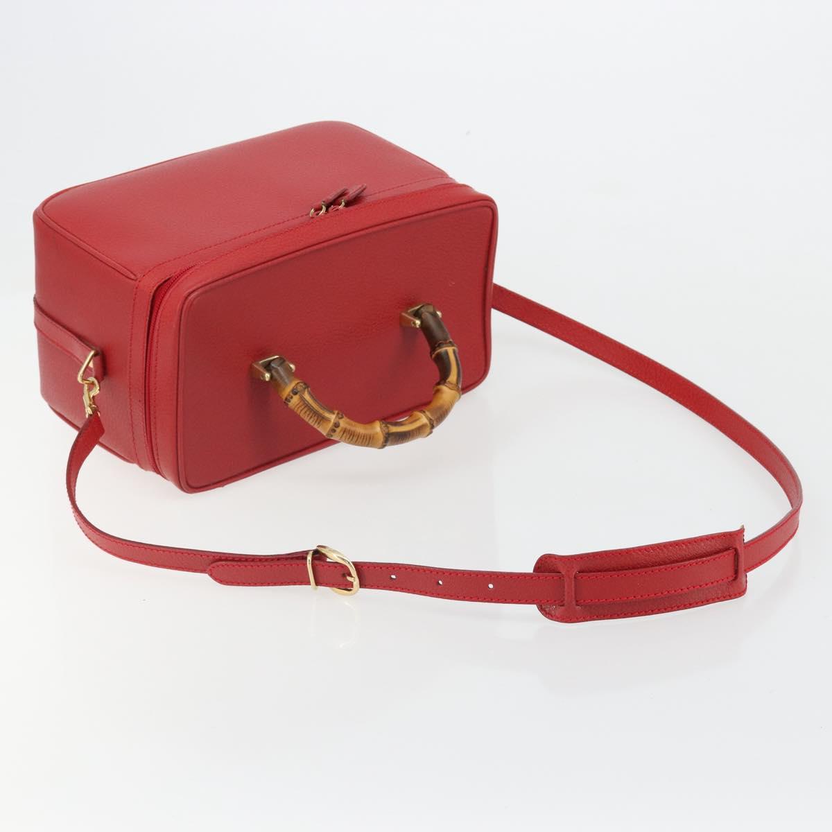Miu Miu Matelasse Vanity Shoulder Bag Leather 2way Red Gold Auth ki6687A