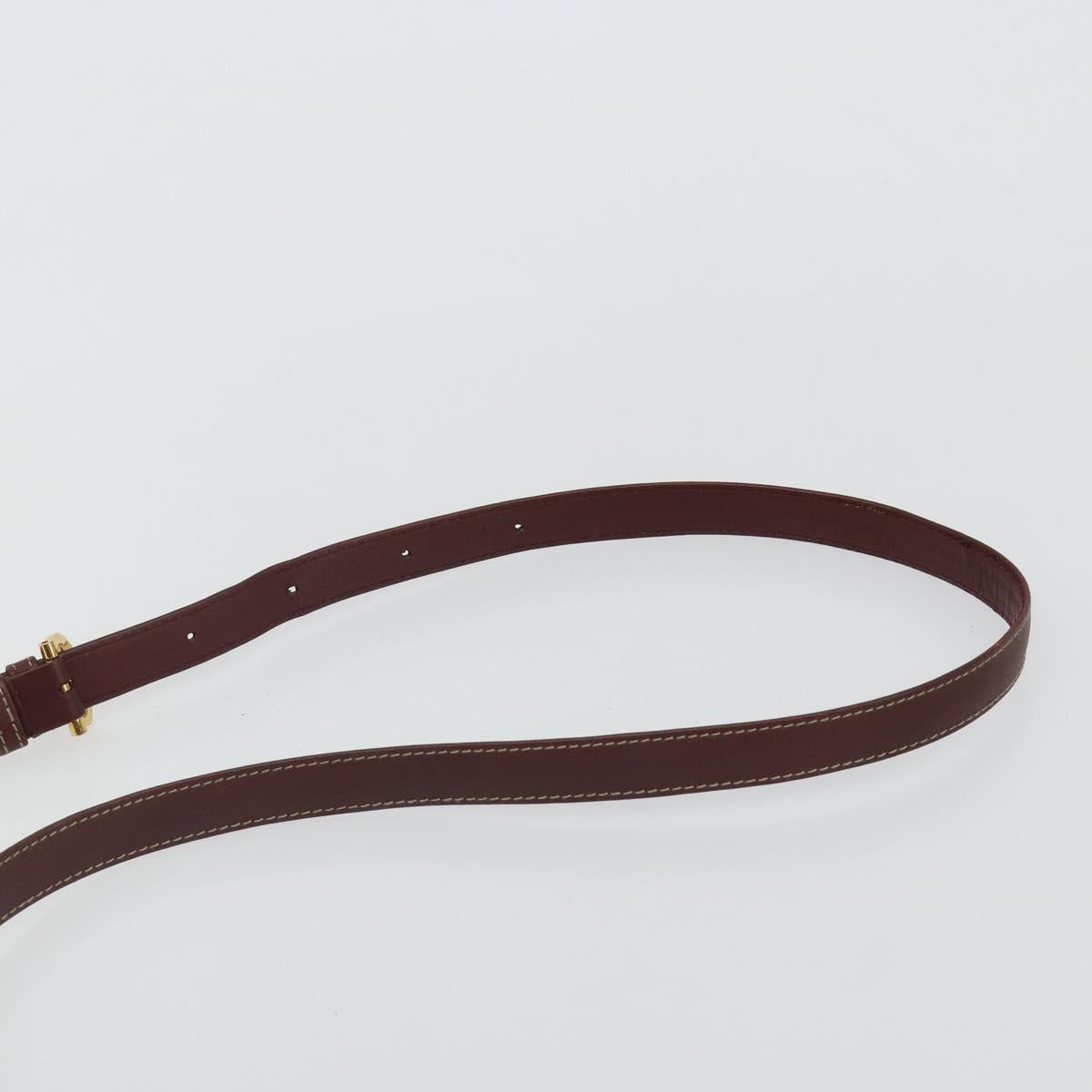 CARTIER Must Line Shoulder Bag Leather Bordeaux Gold Auth ki6690A