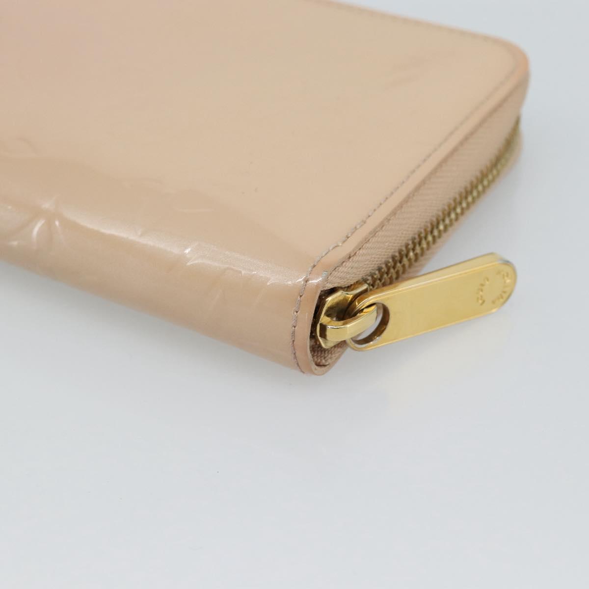 LOUIS VUITTON Vernis Zippy Wallet Wallet Rose Valerine M90419 LV Auth ki6691V