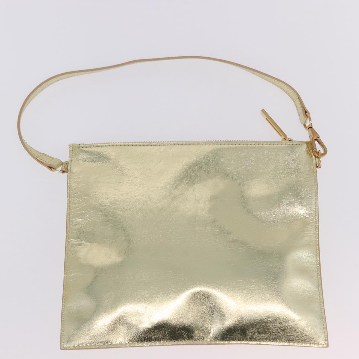 LOEWE Amazonas Hand Bag Rattan Gold Beige Auth ki6694M