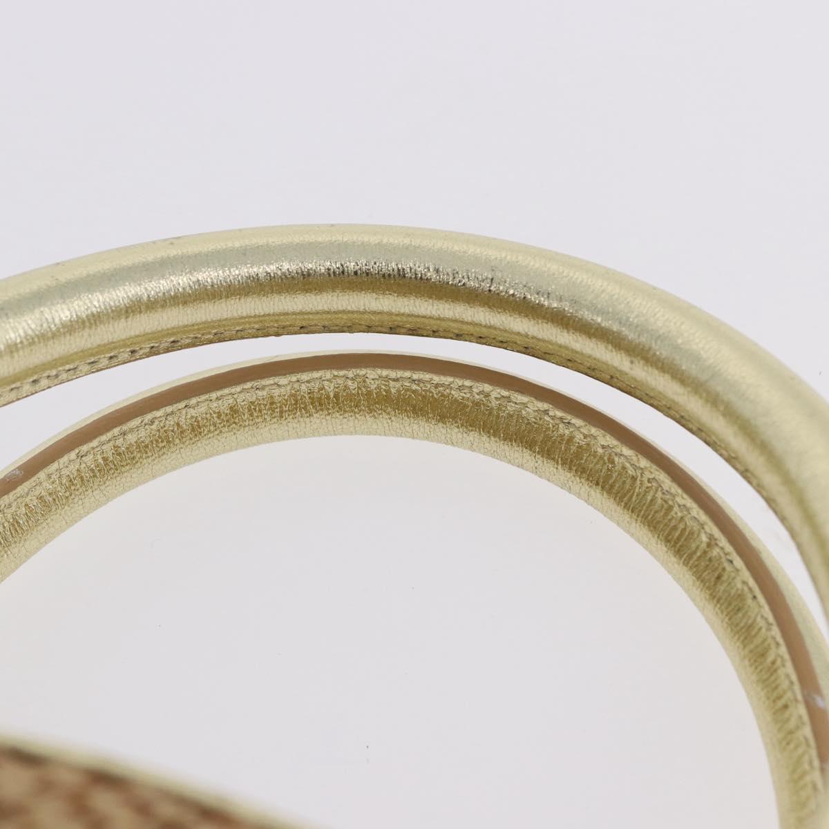 LOEWE Amazonas Hand Bag Rattan Gold Beige Auth ki6694M