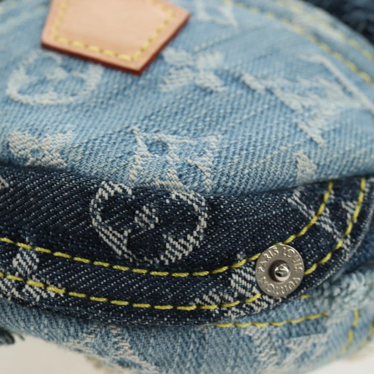 LOUIS VUITTON Monogram Denim Patchwork Pouchy Bag Blue M92382 LV Auth ki6696M