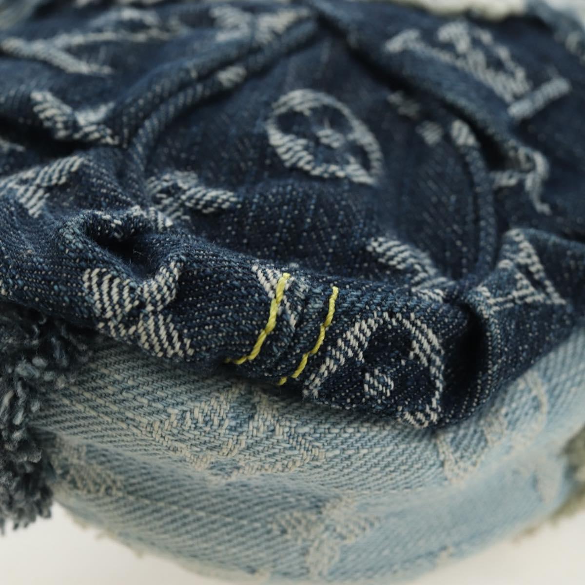 LOUIS VUITTON Monogram Denim Patchwork Pouchy Bag Blue M92382 LV Auth ki6696M