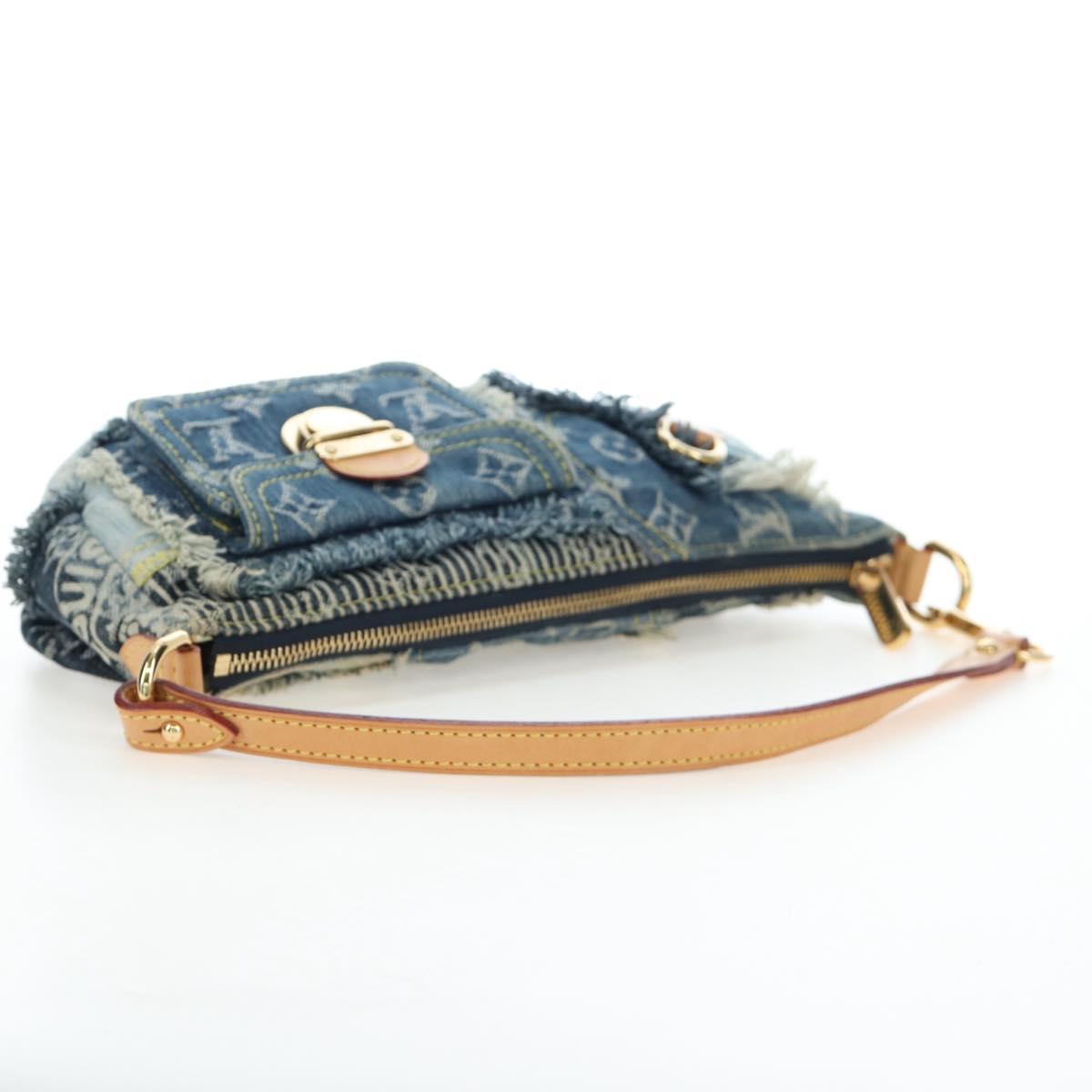 LOUIS VUITTON Monogram Denim Patchwork Pouchy Bag Blue M92382 LV Auth ki6696M