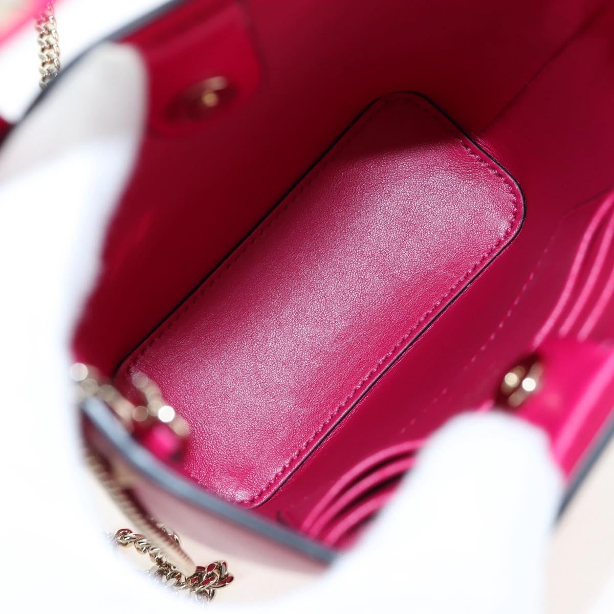 VALENTINO Hand Bag Leather 2way Pink Gold Tone Auth ki6698V