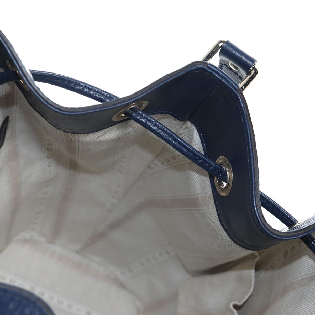 GUCCI Diamante Shoulder Bag Leather 2way Blue Silver 354228 Auth ki6701V