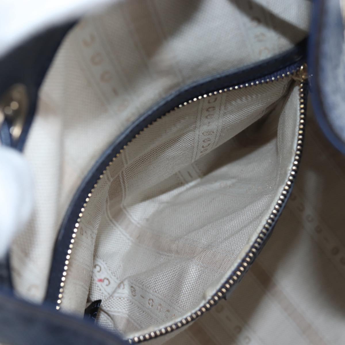 GUCCI Diamante Shoulder Bag Leather 2way Blue Silver 354228 Auth ki6701V