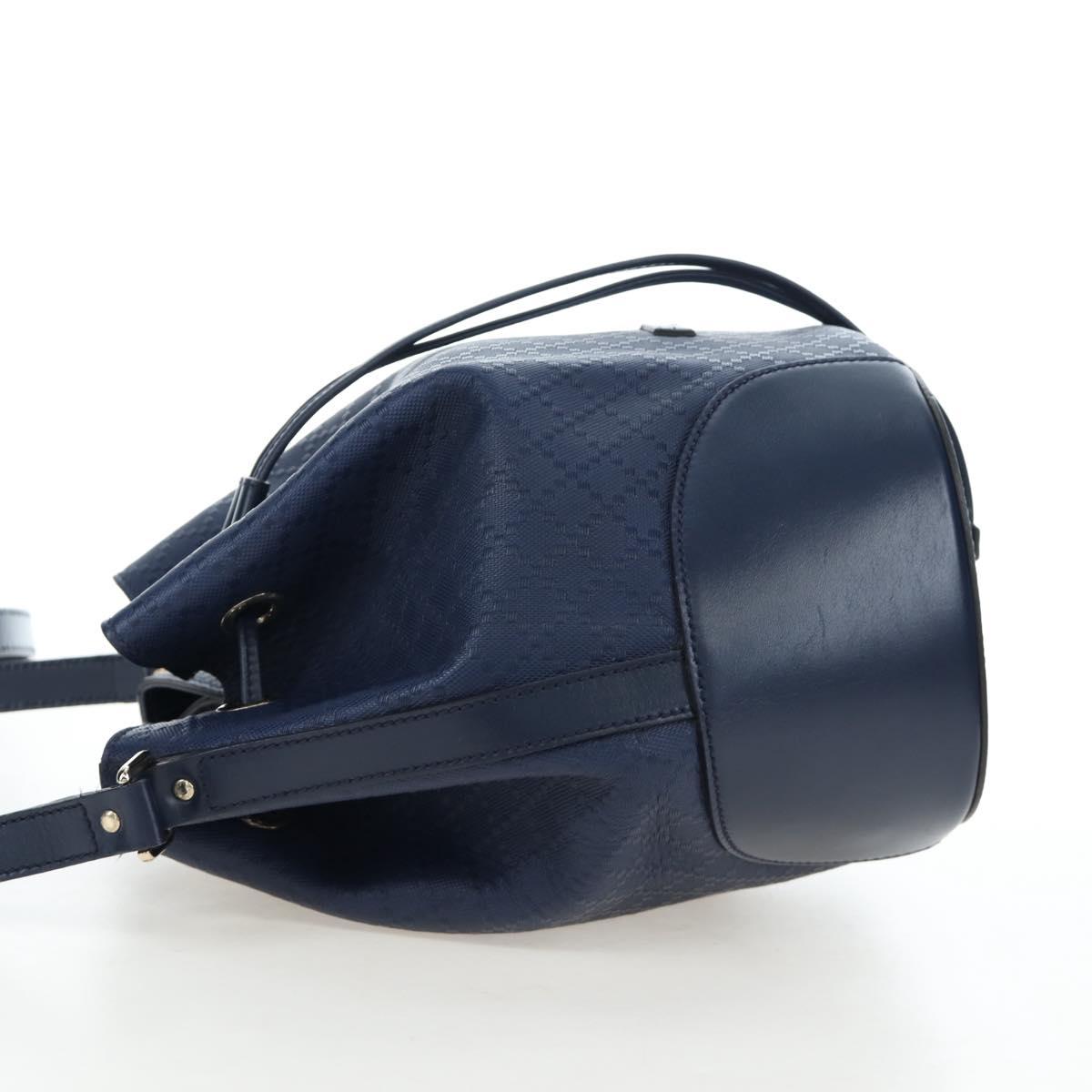 GUCCI Diamante Shoulder Bag Leather 2way Blue Silver 354228 Auth ki6701V