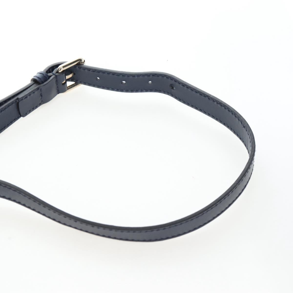GUCCI Diamante Shoulder Bag Leather 2way Blue Silver 354228 Auth ki6701V