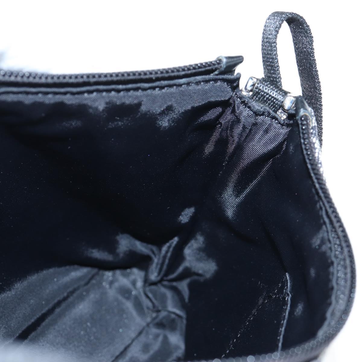 Christian Dior Trotter Canvas Accessory Pouch Black Silver Auth ki6702V