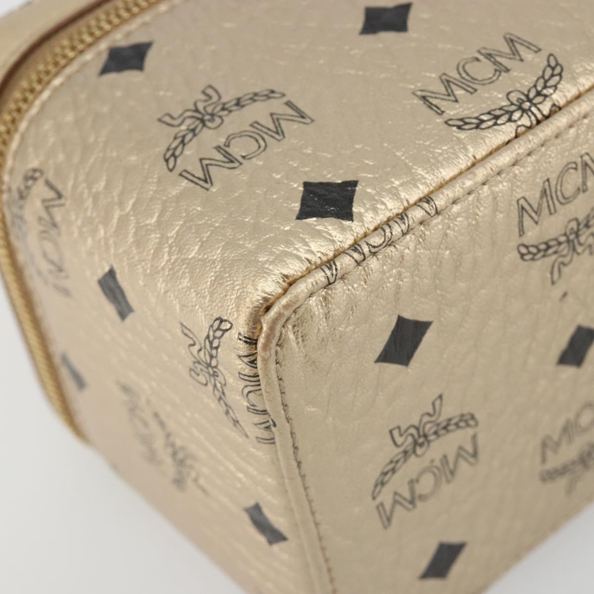MCM Vanity Shoulder Bag Leather Gold Auth ki6703A