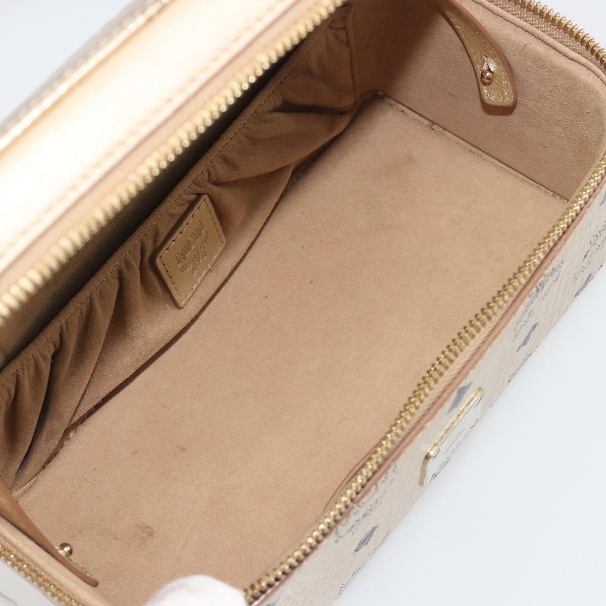 MCM Vanity Shoulder Bag Leather Gold Auth ki6703A