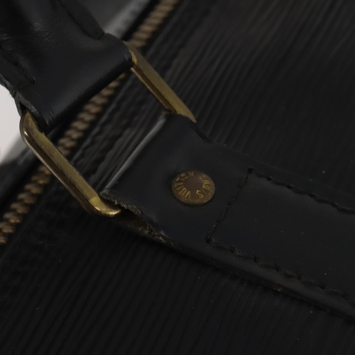LOUIS VUITTON Epi Keepall 60 Boston Bag Noir M42942 LV Auth ki6707
