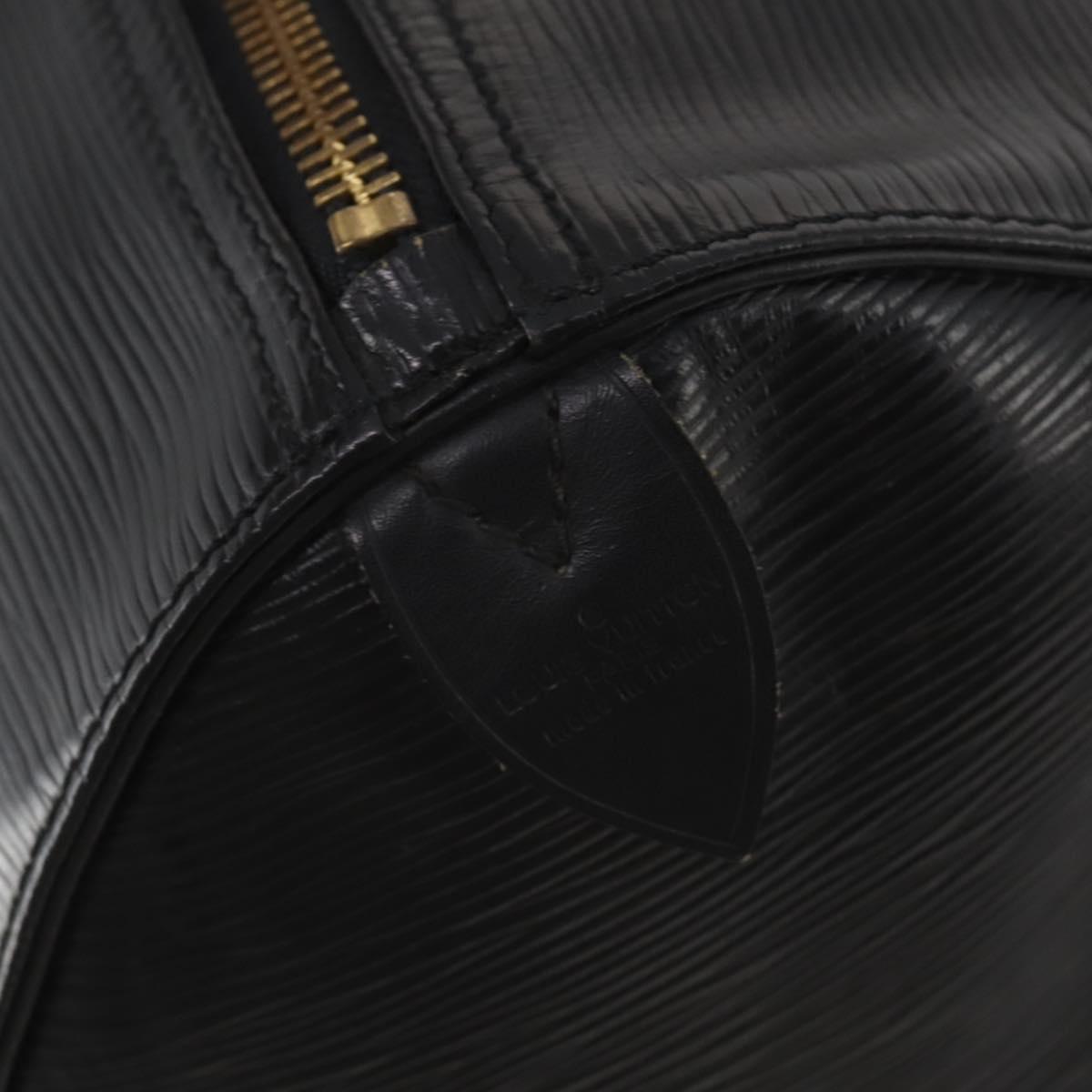 LOUIS VUITTON Epi Keepall 60 Boston Bag Noir M42942 LV Auth ki6707