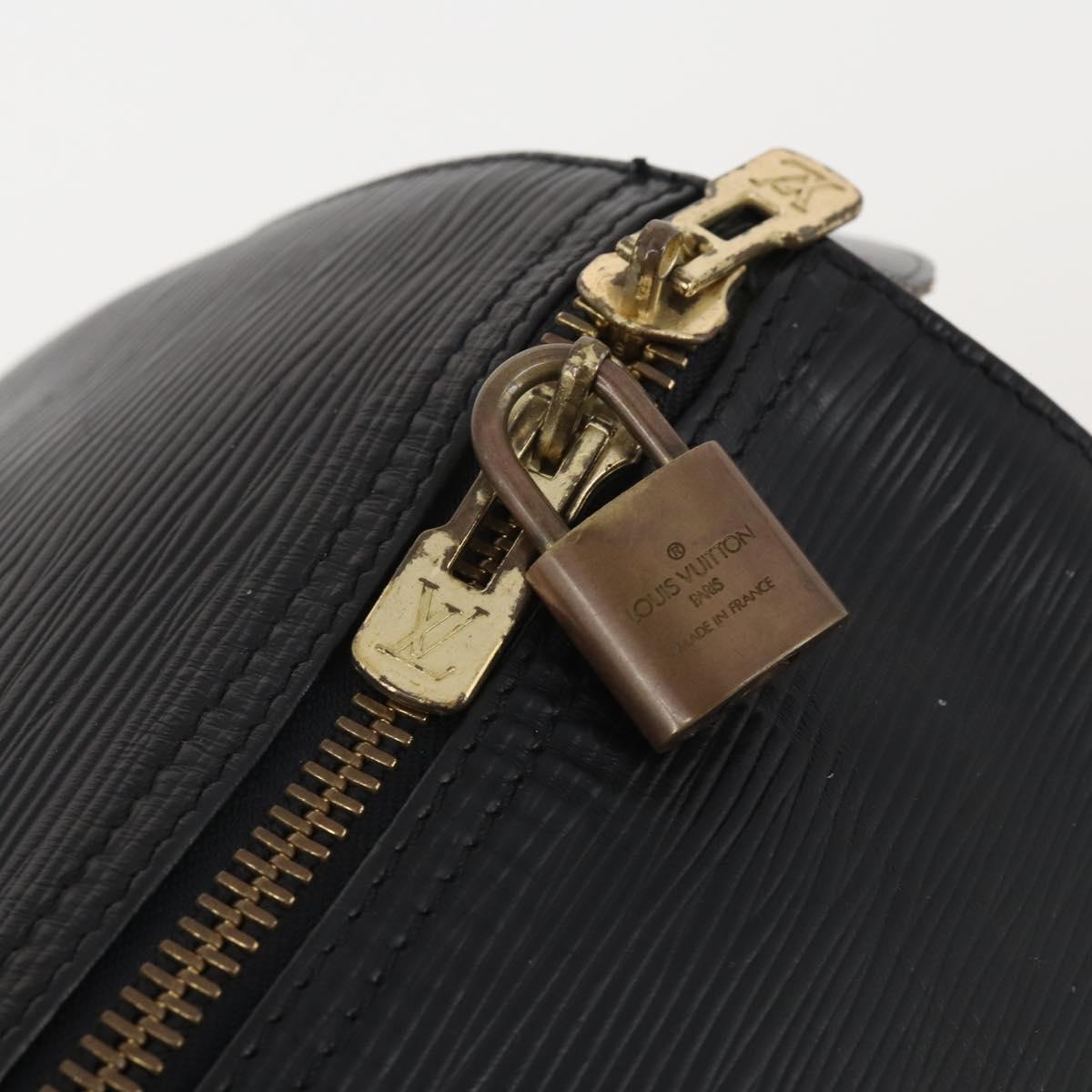 LOUIS VUITTON Epi Keepall 60 Boston Bag Noir M42942 LV Auth ki6707