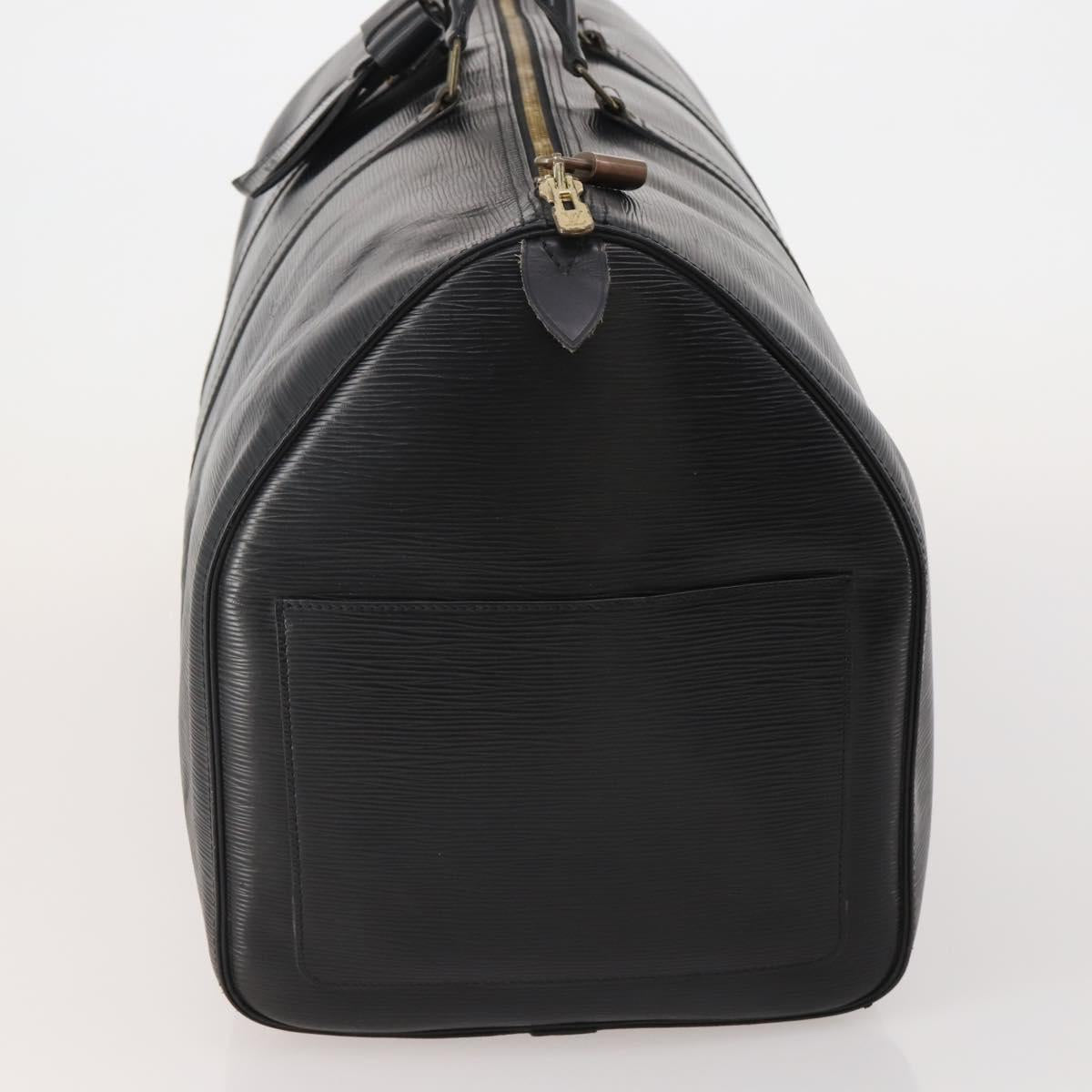LOUIS VUITTON Epi Keepall 60 Boston Bag Noir M42942 LV Auth ki6707
