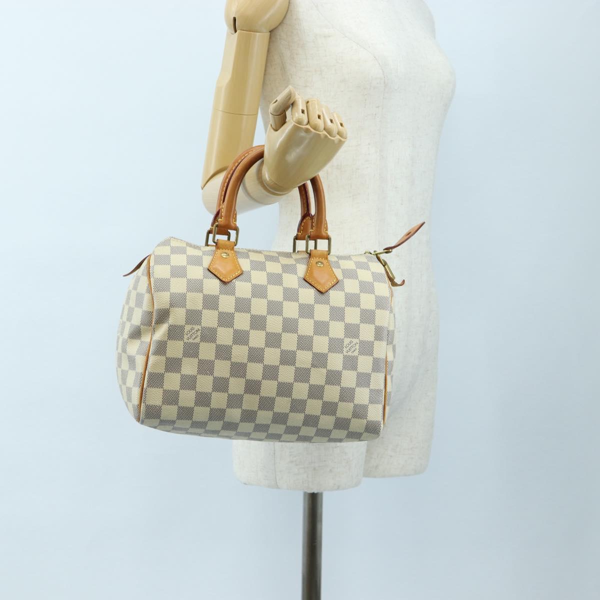 LOUIS VUITTON Damier Azur Speedy 25 Hand Bag N41534 LV Auth ki6709V