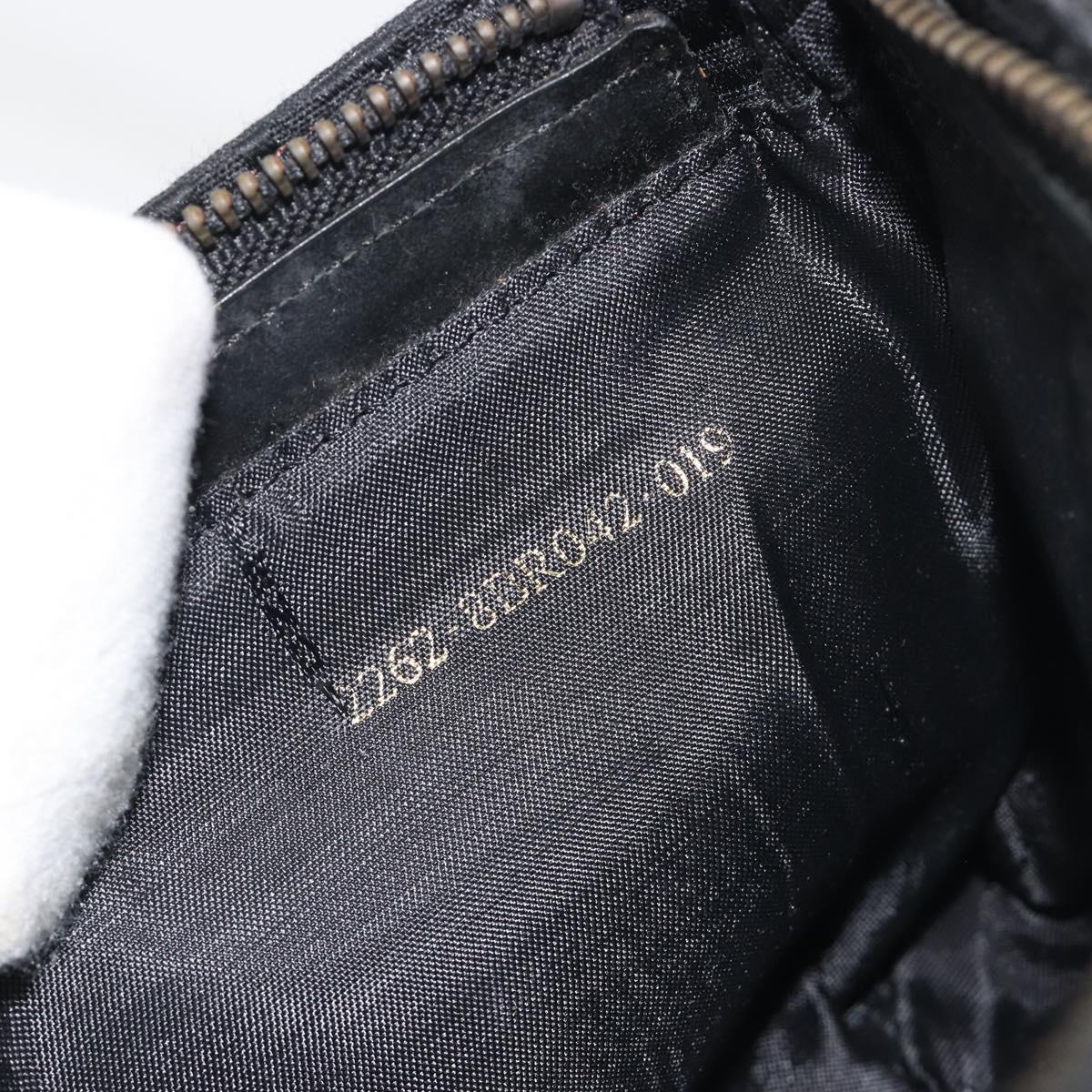 FENDI Zucchino Canvas Shoulder Bag Black Silver 8BR042 Auth ki6713A
