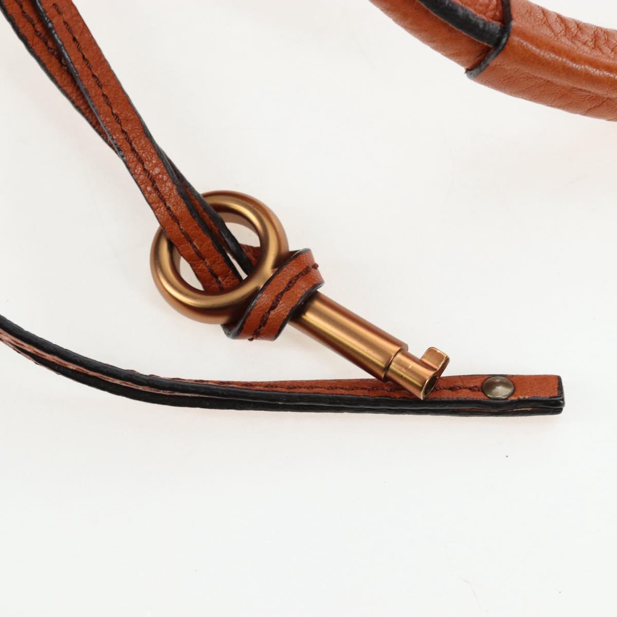 Chloe Paddington Hand Bag Leather Brown Gold Tone Auth ki6714M