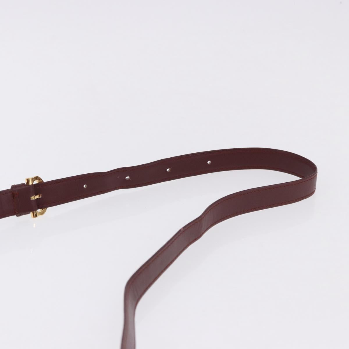 CARTIER Must Line Shoulder Bag Leather Bordeaux Gold Tone Auth ki6718A