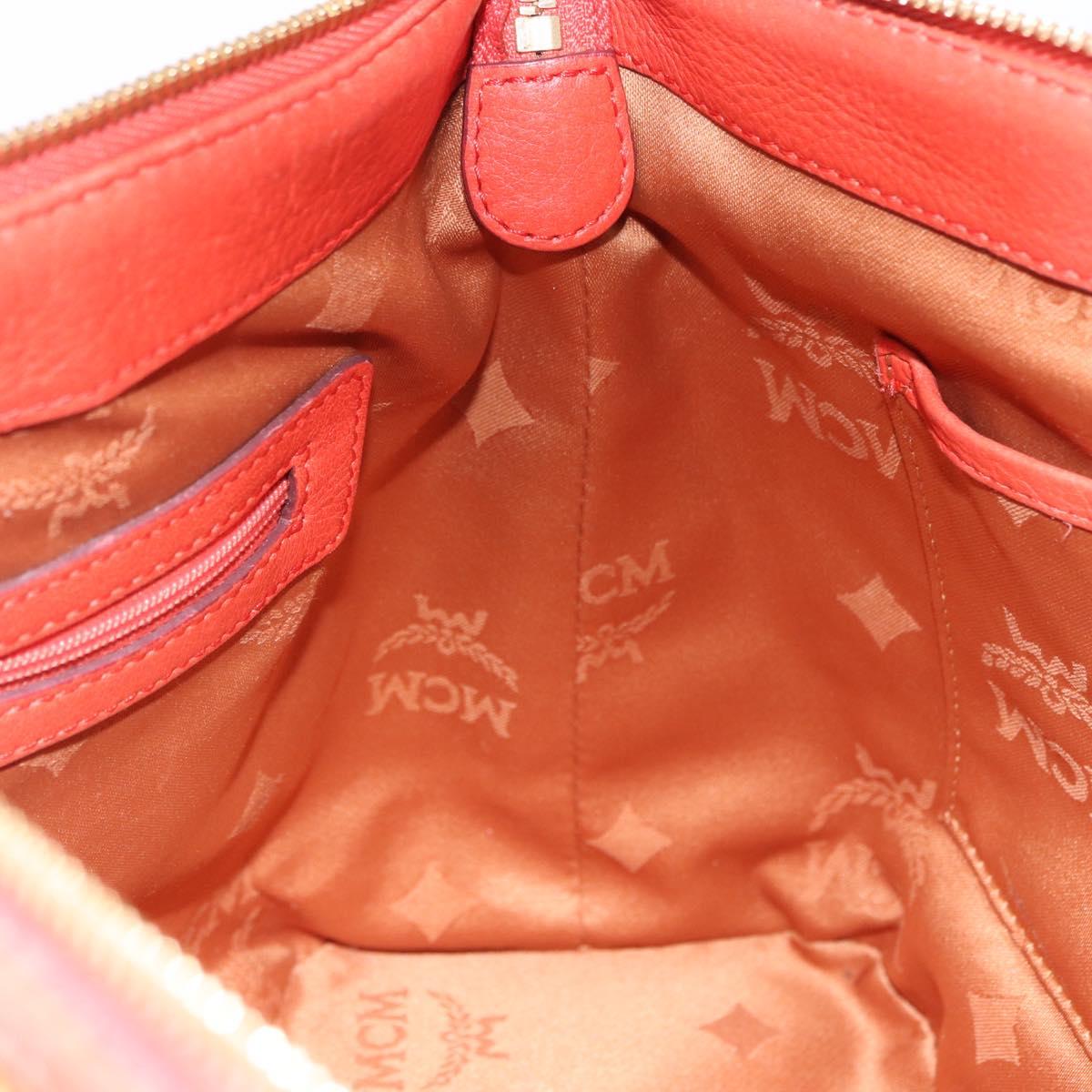 MCM Vicetos Tote Bag PVC Leather 2way Brown Gold Tone Auth ki6729A