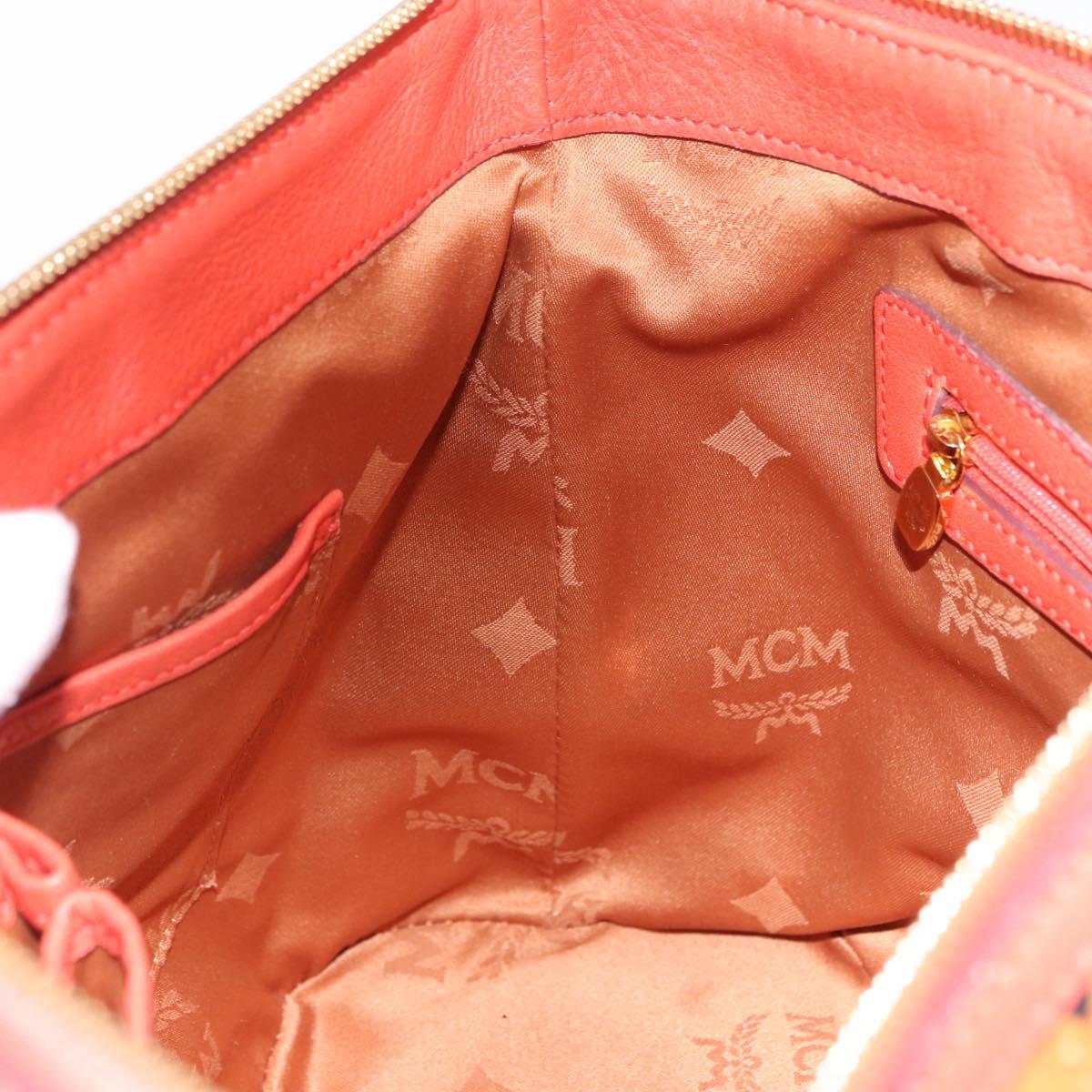 MCM Vicetos Tote Bag PVC Leather 2way Brown Gold Tone Auth ki6729A