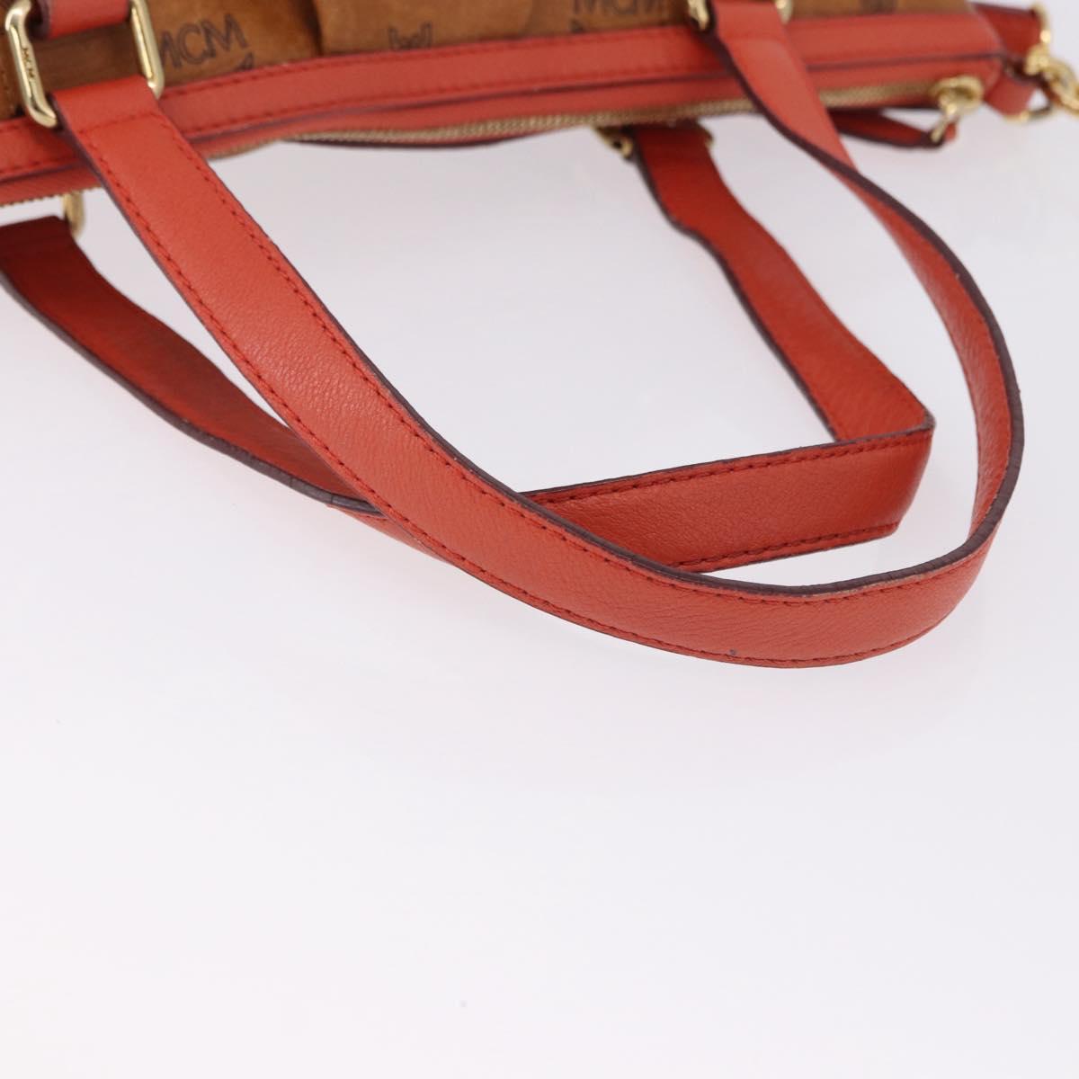 MCM Vicetos Tote Bag PVC Leather 2way Brown Gold Tone Auth ki6729A