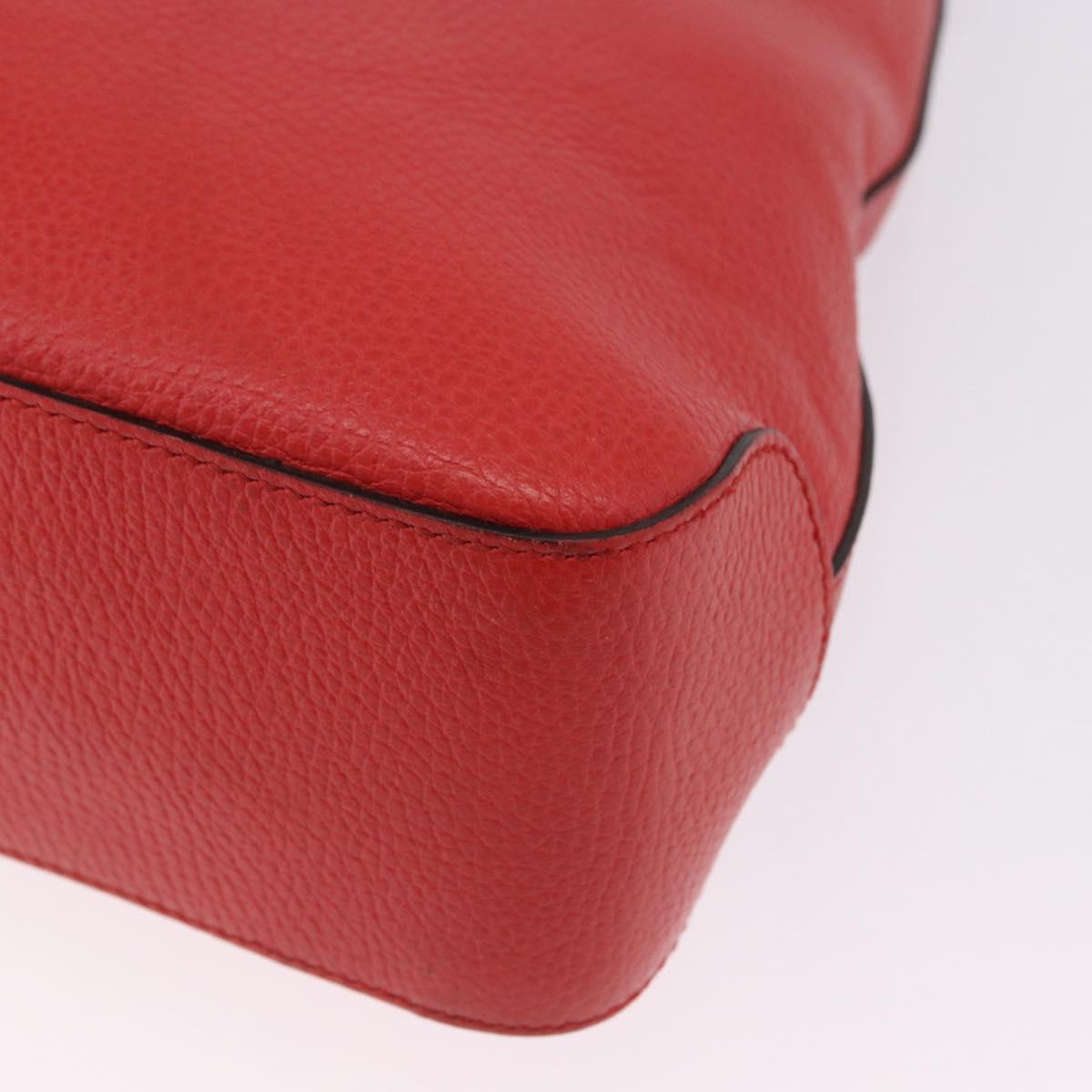 GUCCI Hobo Shoulder Bag Leather Orange Gold Tone 336659 Auth ki6731V