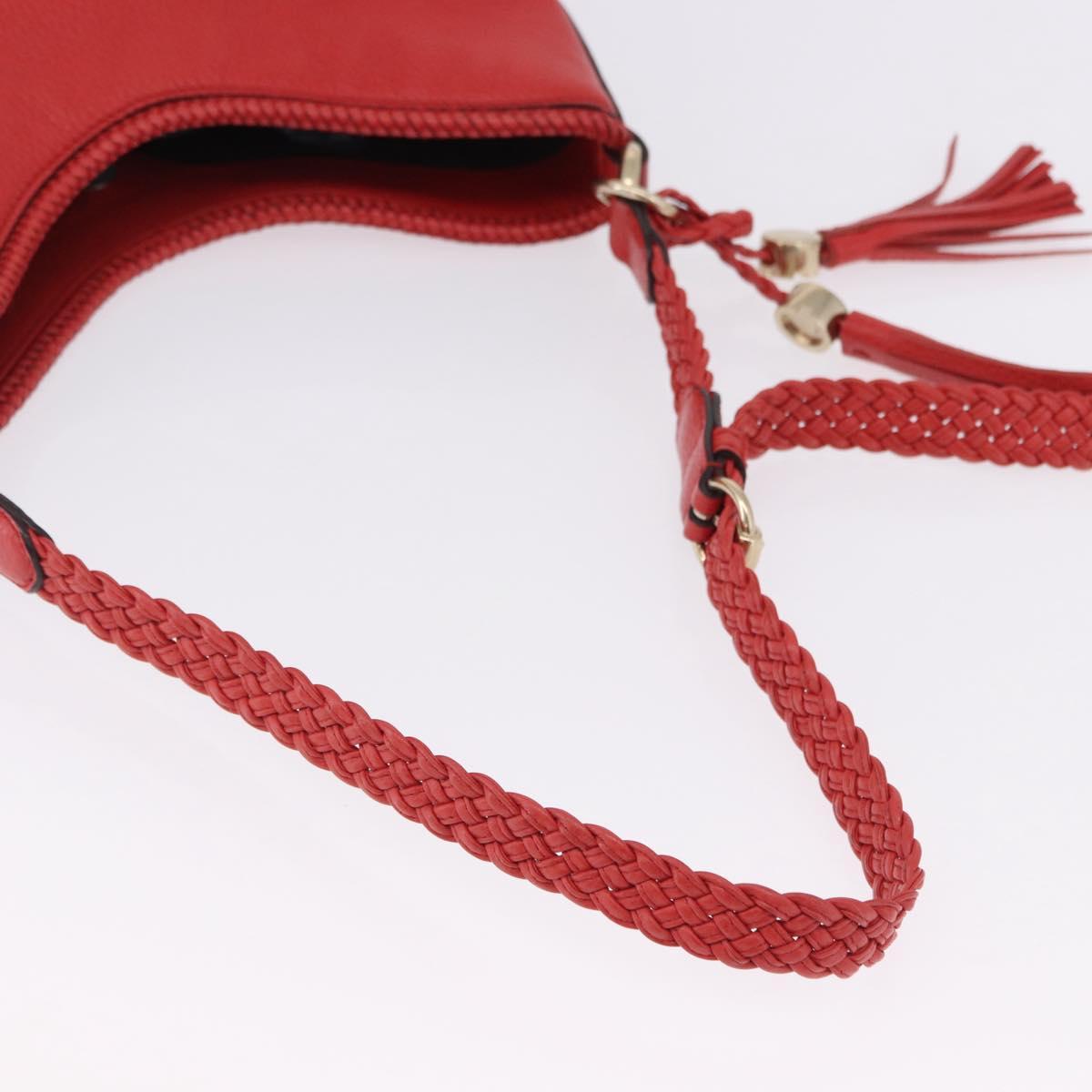 GUCCI Hobo Shoulder Bag Leather Orange Gold Tone 336659 Auth ki6731V
