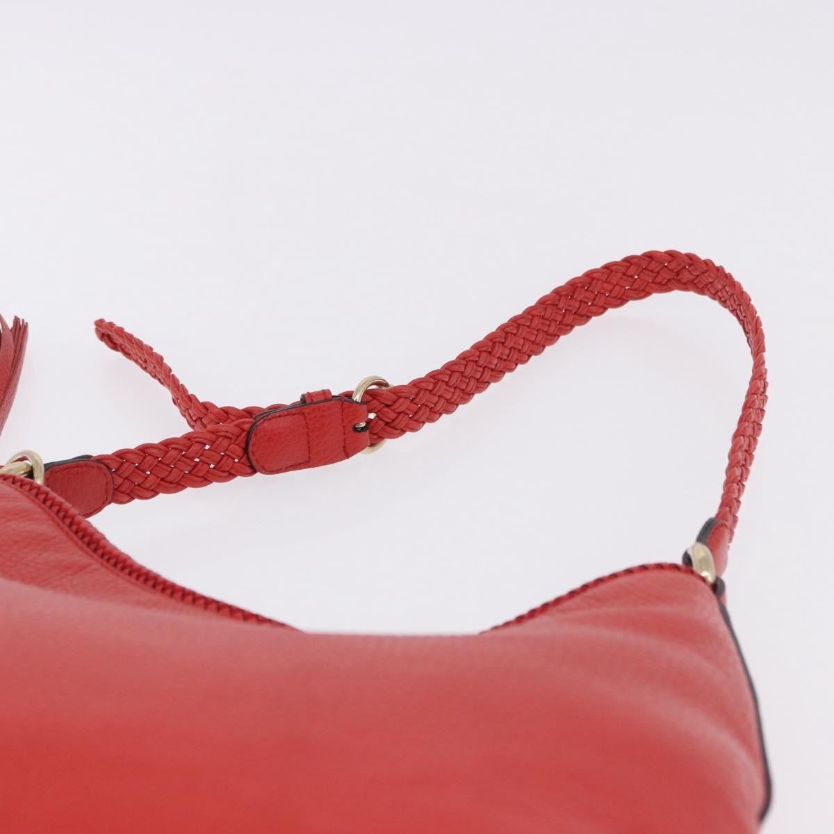 GUCCI Hobo Shoulder Bag Leather Orange Gold Tone 336659 Auth ki6731V